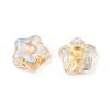 Electroplate and Golden Metal Enlaced Glass Beads EGLA-T029-02M-3