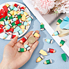 60Pcs Pencil Opaque Resin Cabochons CRES-HS0001-03-3