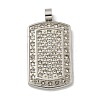 Anti-Tarnish 304 Stainless Steel Rhinestone Stamping Blank Tag Pendants STAS-G346-21P-1