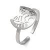 Non-Tarnish 304 Stainless Steel Open Cuff Ring RJEW-C063-02P-1