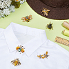 6Pcs 6 Styles Bees & Beetle Enamel Pins JEWB-PH0001-80-4