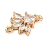 Brass Pave Clear Cubic Zirconia Connector Charms ZIRC-U004-02G-01-2