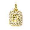 Rack Plating Brass Micro Pave Clear Cubic Zirconia Charms KK-G501-01D-G-1
