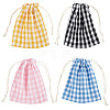 4Pcs 4 Colors Tartan Linen Storage Bags ABAG-CY0001-08-1