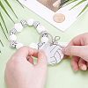 1Pc Printed Acrylic & Faux Suede Tassel Pendant & Wood Bead Keychains HJEW-SP0001-86C-3
