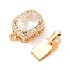 Brass Micro Pave Cubic Zirconia Box Clasps KK-C080-13G-01-2