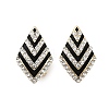 Brass Rhinestone Stud Earrings EJEW-P301-02G-2