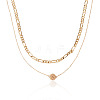 Brass Double Layer Necklaces NJEW-TAC0020-2