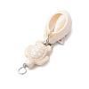 5Pcs 5 Styles Natural Cowrie Shell & Dyed Synthetic Turquoise Turtle Copper Wire Wrapped Pendants PALLOY-JF04034-03-5