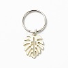 5Pcs Monstera Leaf Alloy Pendant Keychain X-KEYC-JKC00413-2