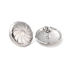 Non-Tarnish Flat Round 304 Stainless Steel Stud Earrings for Women EJEW-L272-001P-2