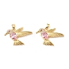 Brass Micro Pave Cubic Zirconia Pendants KK-G533-06G-02-1