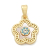 Brass Micro Pave Cubic Zirconia Pendents KK-M303-01G-04-1