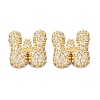 Brass Micro Pave Cubic Zirconia Stud Earrings EJEW-Z091-04G-W-2