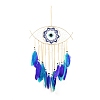 Iron Woven Web/Net with Feather Pendant Decorations LS-AJEW-B016-07B-1