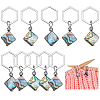 10Pcs Abalone Shell/Paua Shell Pendant Locking Stitch Markers AJEW-BC00021-1