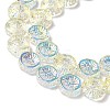 Half Electroplate Baking Paint Glass Beads Strands EGLA-K061-11A-AB01-3