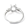 Adjustable 925 Sterling Silver Ring Components STER-K179-14P-3