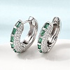 Brass Micro Pave Cubic Zirconia Hoop Earrings KK-CBA8324-22P-03-3
