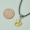 Glass Seed Beads & Glass Pearl Angel Pendant Necklaces NJEW-MZ00056-02-3