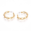 Semicircular Brass Stud Earrings EJEW-E196-12MG-2
