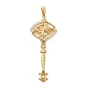 Brass Micro Pave Cubic Zirconia Big Pendants KK-B147-04G-10-1
