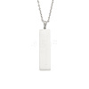 Non-Tarnish Geometric Mirror Stainless Steel Rectangle Pendant Necklaces LQ6179-2-1