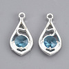 Faceted Glass Pendants GLAA-R204-B-06S-NF-2