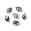 Platinum Tone Brass Amethyst Links connectors G-F339-B10-2