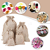  40Pcs 5 Sizes Polyester Imitation Burlap Packing Pouches Drawstring Bags ABAG-NB0001-65-7