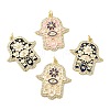 Brass Micro Pave Cubic Zirconia Pendants KK-I378-17G-1