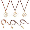 3Pcs Faux Suede Macrame Pouch  Pendant Necklaces NJEW-TAC0051-03-1