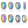 14Pcs 7 Styles Stainless Steel Grooved Finger Ring Settings STAS-SC0010-65RC-7