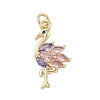 Brass Micro Pave Cubic Zirconia Pendants KK-K368-06A-G-1