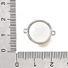 Synthetic Turquoise & Natural Shell Brass Flat Round Links Connector Charms KK-N289-16P-02-3