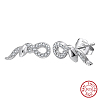 925 Sterling Silver Micro Pave Clear Cubic Zirconia Stud Earrings STER-P065-04P-1