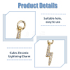 12Pcs 2 Colors Brass Micro Pave Cubic Zirconia Pendants ZIRC-HS0001-23-4