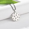 201 Stainless Steel Pickleball Pendant Box Chain Necklaces for Women Men NJEW-H050-01A-P-3