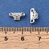 Brass Micro Pave Clear Cubic Zirconia 2-Loop Butterfly Spacer Bars KK-C258-14S-3