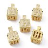 Alphabet Brass Micro Pave Clear Cubic Zirconia Pendants ZIRC-O045-01G-H-1