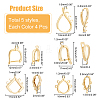 HOBBIESAY 20Pcs 5 Styles Brass Hoop Earring Finding KK-HY0003-47-2