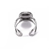 Non-Tarnish 201 Stainless Steel Cuff Pad Ring Settings LS-X-STAS-S080-040A-P-4