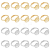 HOBBIESAY 20Pcs 2 Colors Adjustable Brass Sieve Ring Settings KK-HY0003-21-1