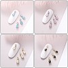 Chinese lute Shape Brass Micro Pave Clear Cubic Zirconia Nail Gems Set MRMJ-T015-40-M-3