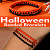 3Pcs 3 Styles Halloween Acrylic Round Beaded Stretch Bracelets Sets for Gift UX7844-4-2