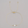 Easter Star Shell & Brass Braided Cord Bracelets OU0830-2-1