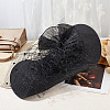 2Pcs 2 Colors Polyester Imitation Straw Oval Hat Base for Millinery AJEW-FG0002-82-4