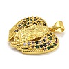 Virgin Mary Theme Rack Plating Brass Micro Pave Cubic Zirconia Pendants KK-C074-23G-04-2