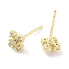 Brass Micro Pave Clear Cubic Zirconia Studs Earring EJEW-S217-G12-2
