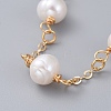 Natural Cultured Freshwater Pearl Beads Link Bracelets BJEW-JB04818-01-2